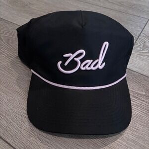 Bad Birdie Golf Hat Mens Black Pink Rope Snapback Cap Athletic Casual